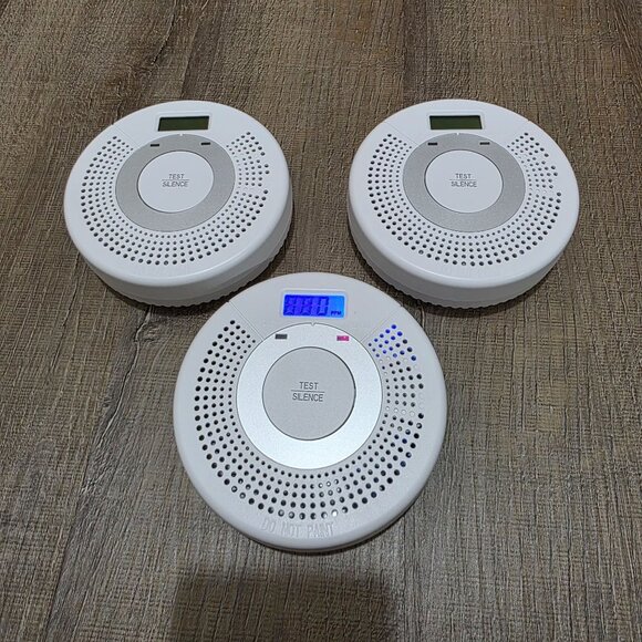 Smoke & Carbon Monoxide Detector Alarm with LCD Display – 3 Pack – Brand New - Picture 1 of 14